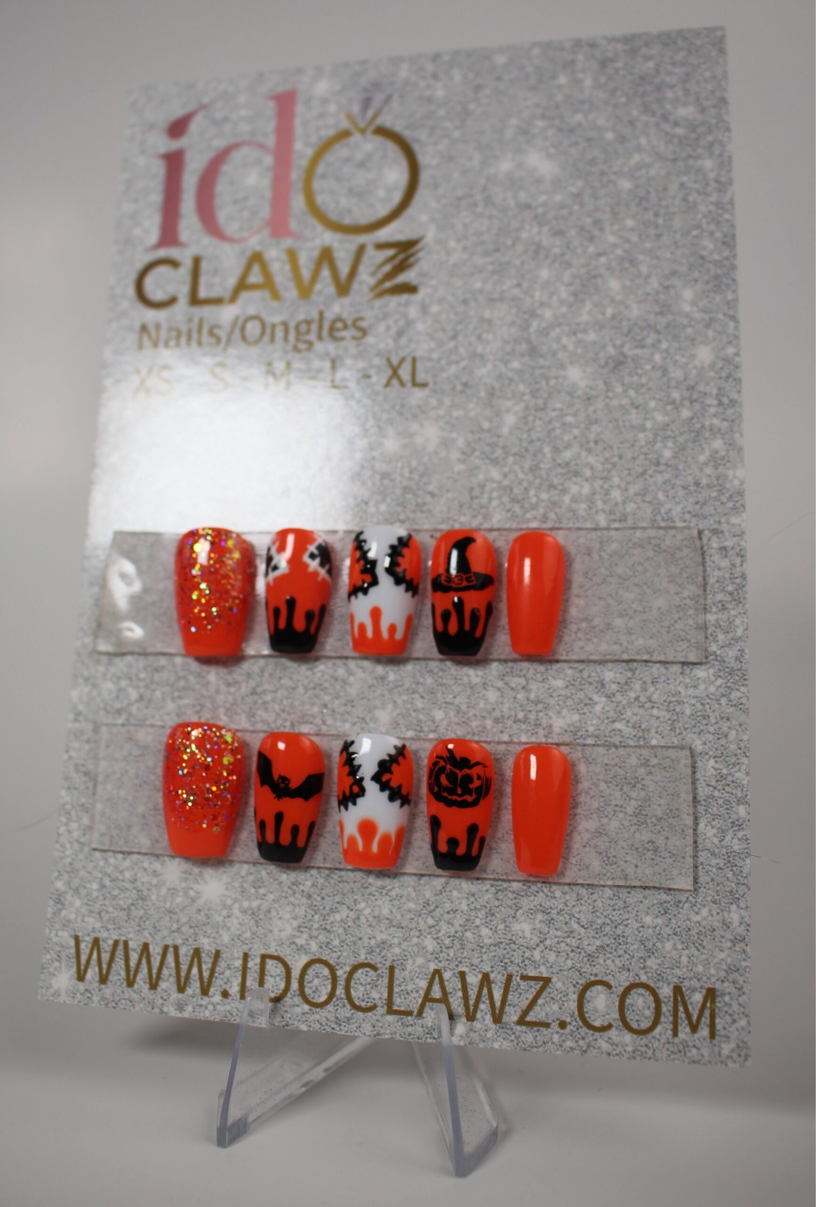 Orange Halloween Press On Nails