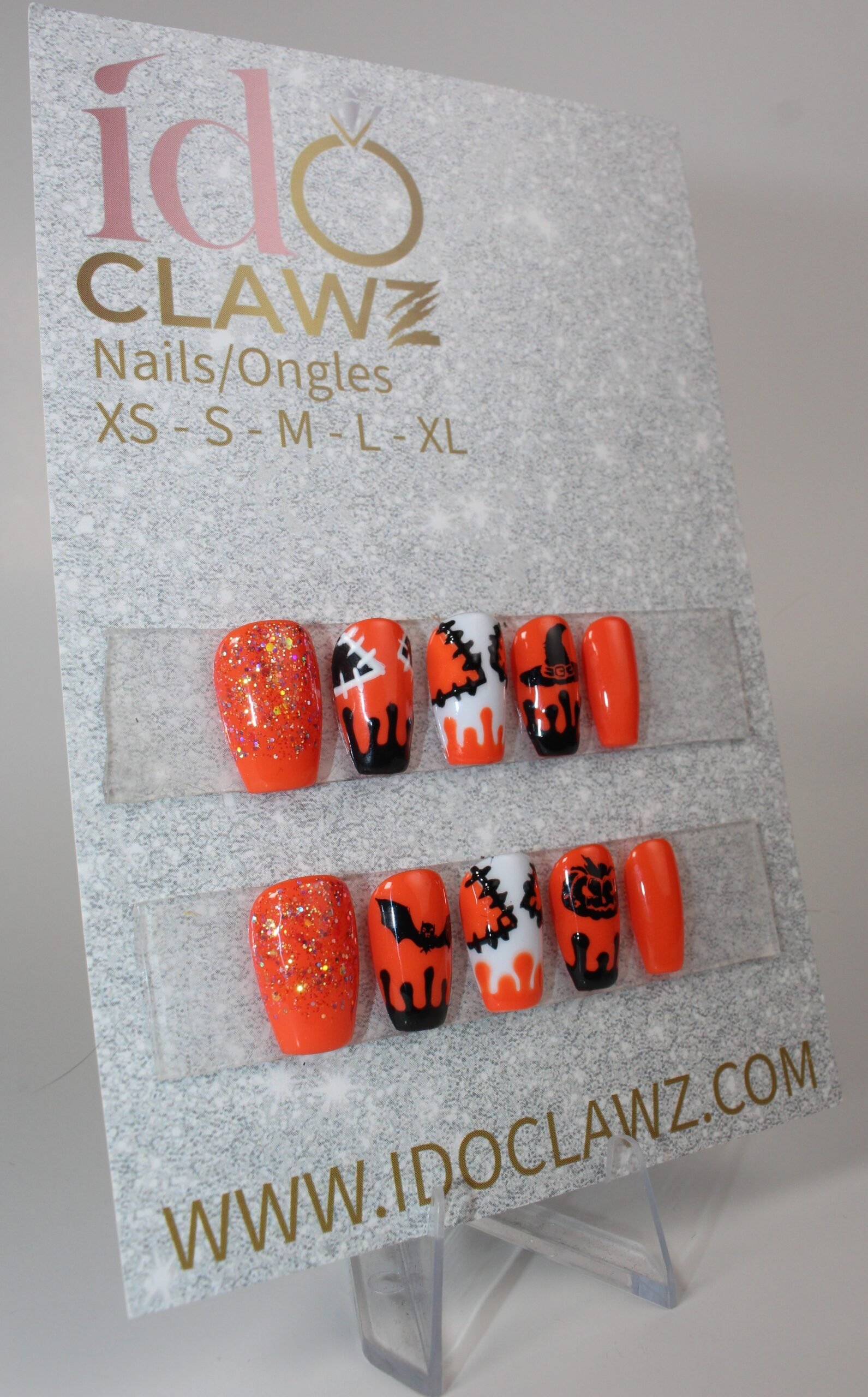 Orange Halloween Press On Nails