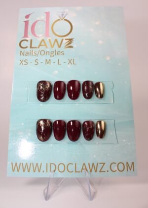 Bordeaux Soft Gel Press On Nails - Round X-Short