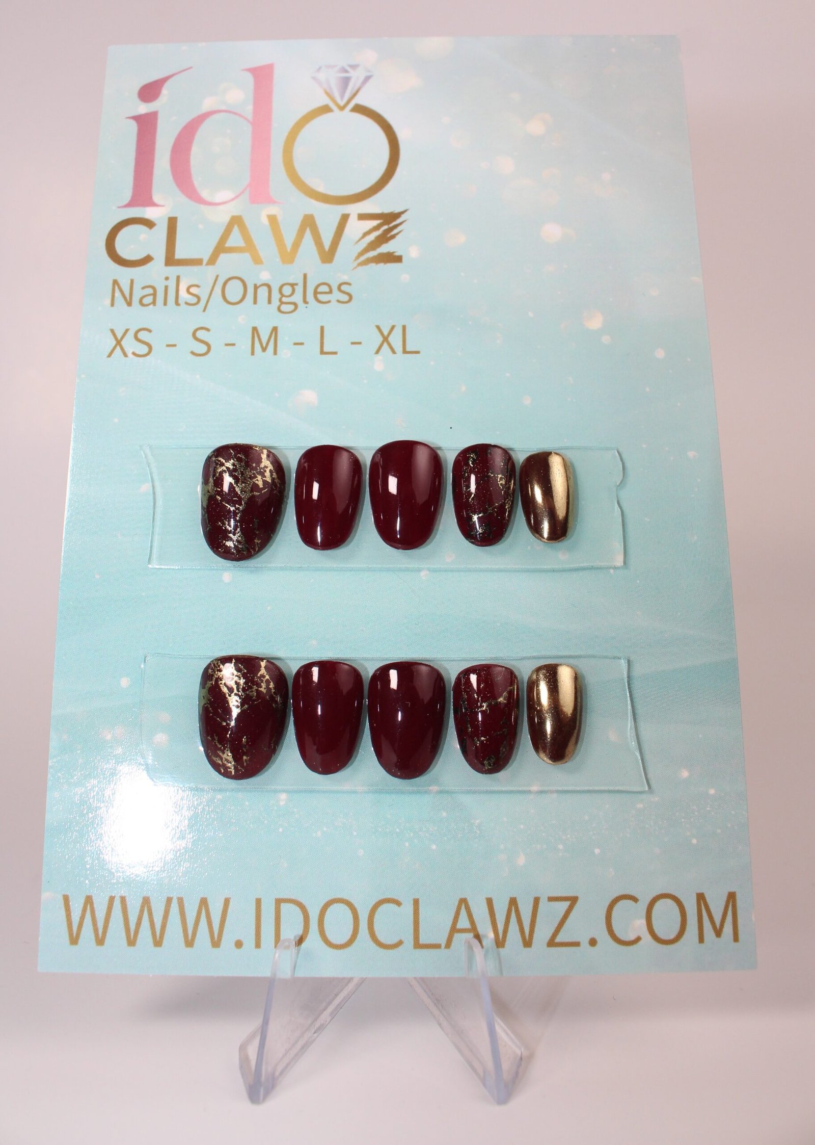 Bordeaux Soft Gel Press On Nails - Round X-Short