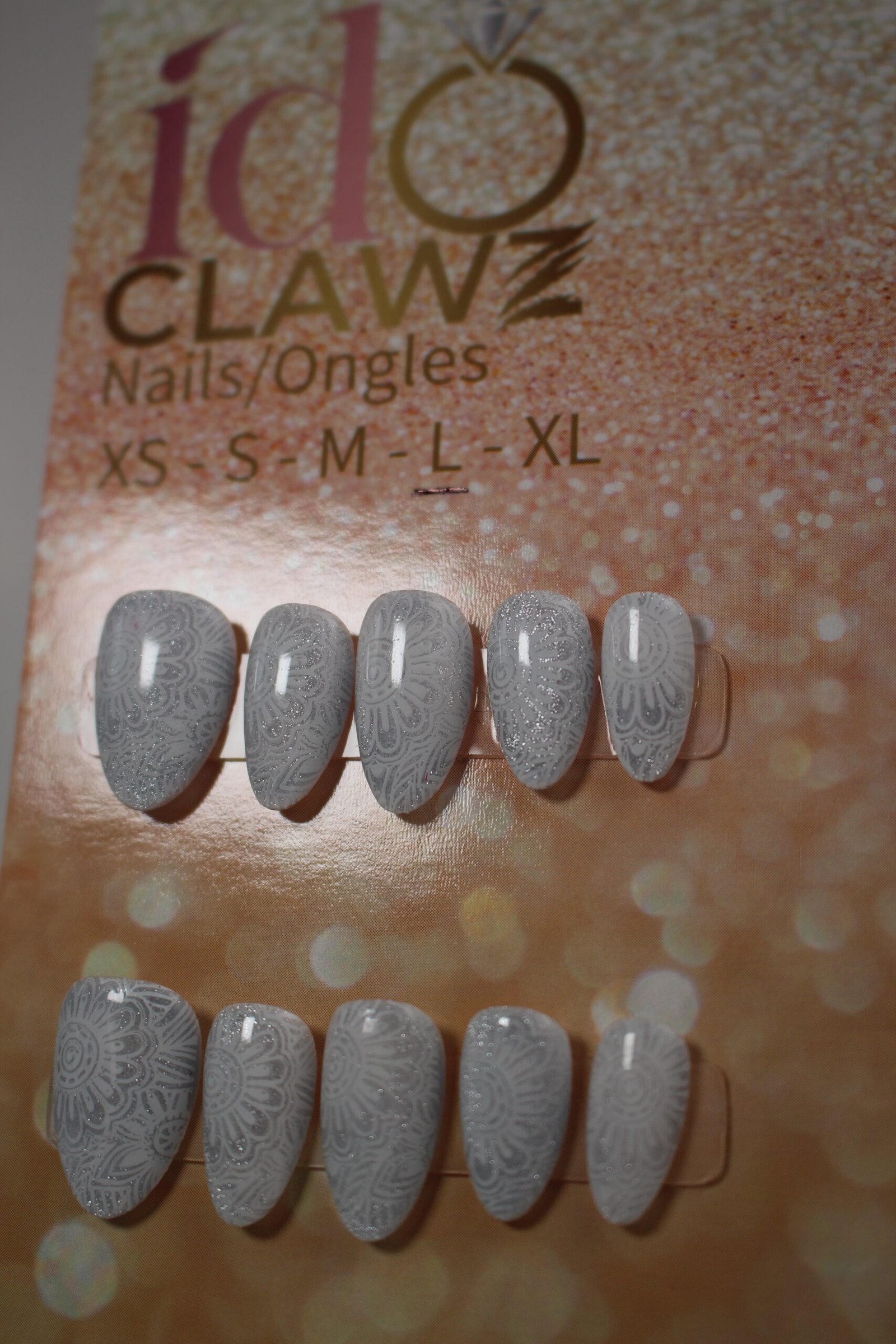 Silver Cat Eye Press On Nails