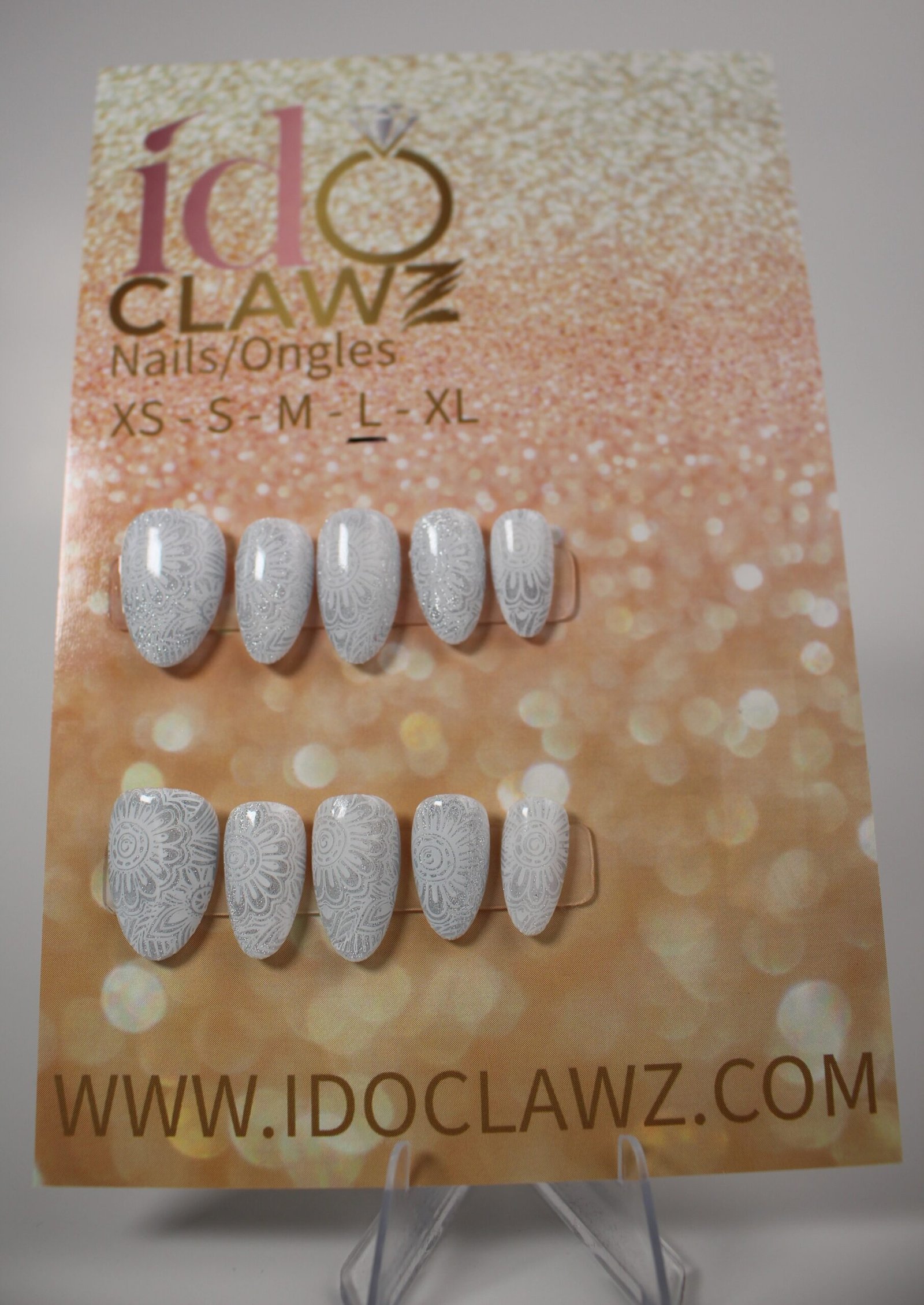 Silver Cat Eye Press On Nails