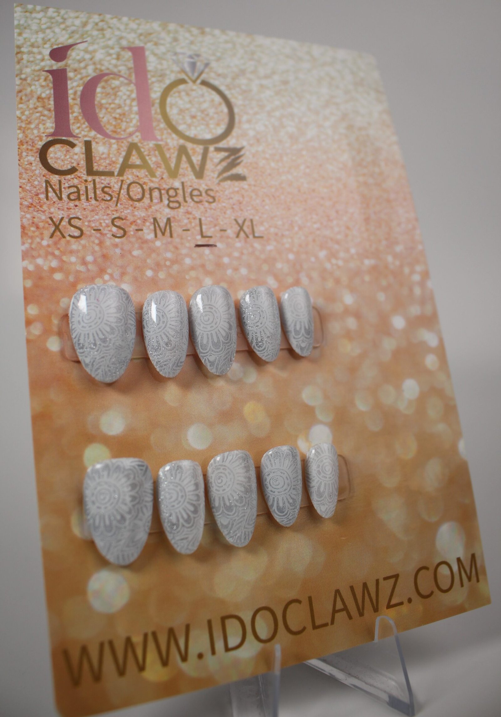 Silver Cat Eye Press On Nails