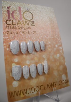 Silver Cat Eye Press On Nails