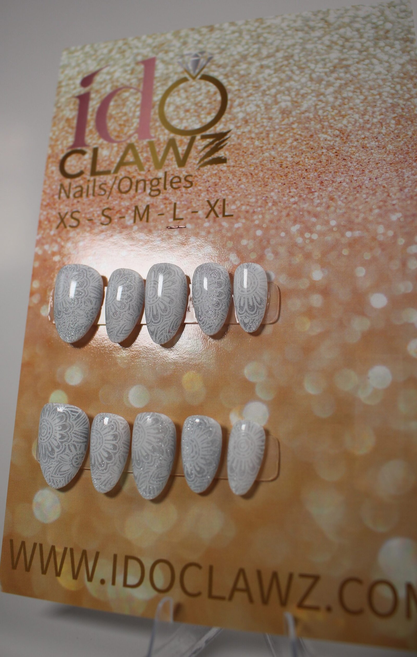 Silver Cat Eye Press On Nails