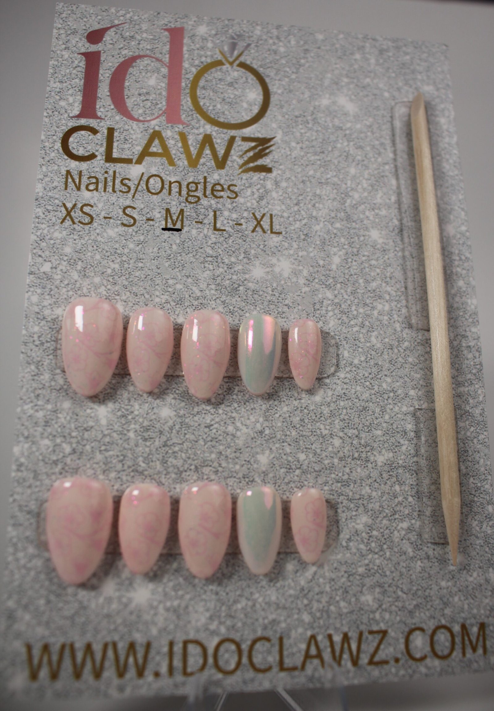 Pink Wedding Press On Nails