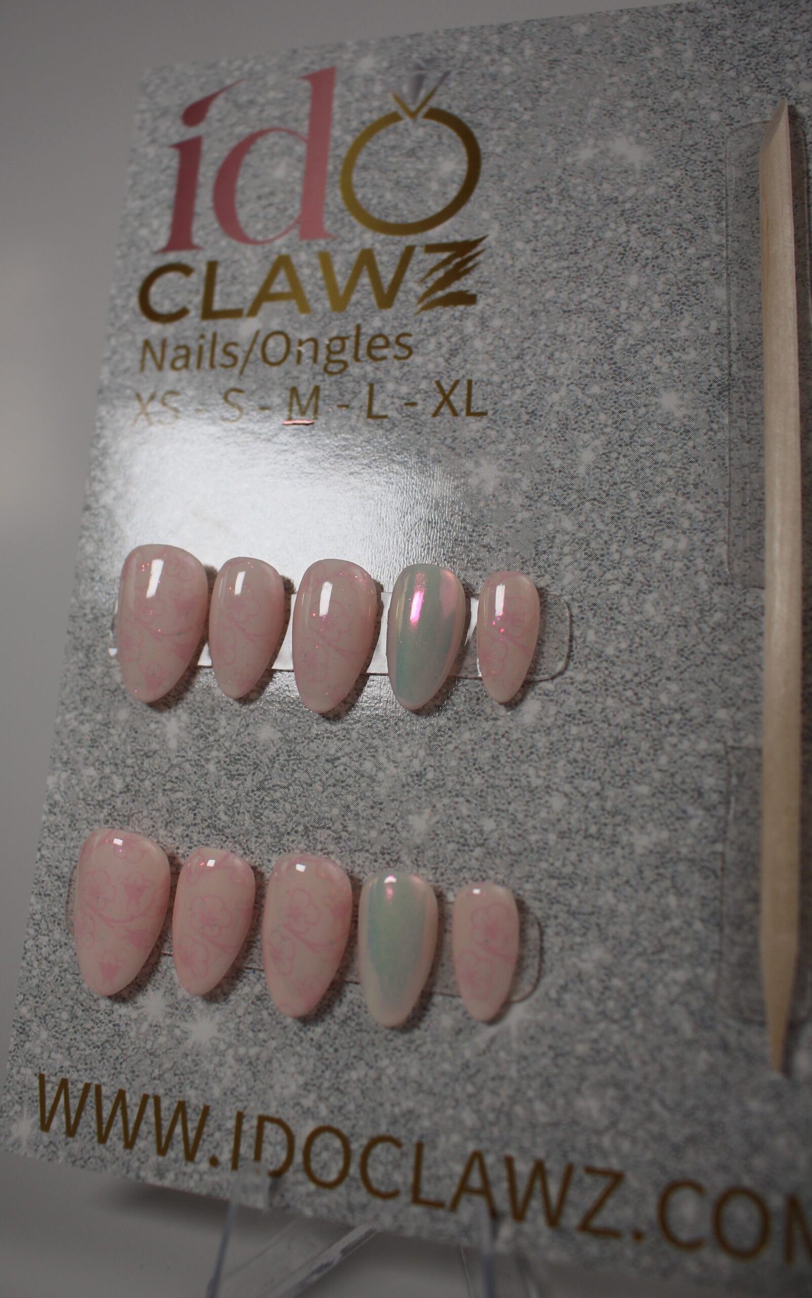 Pink Wedding Press On Nails
