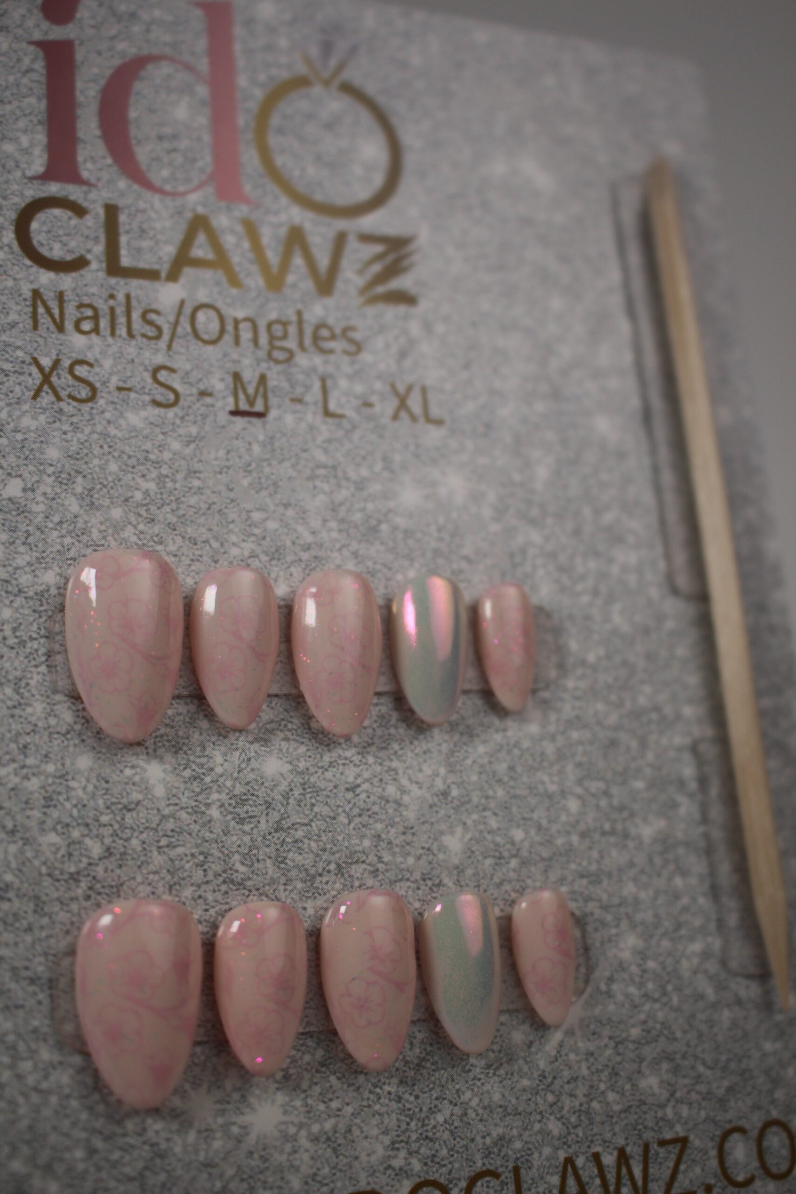 Pink Wedding Press On Nails