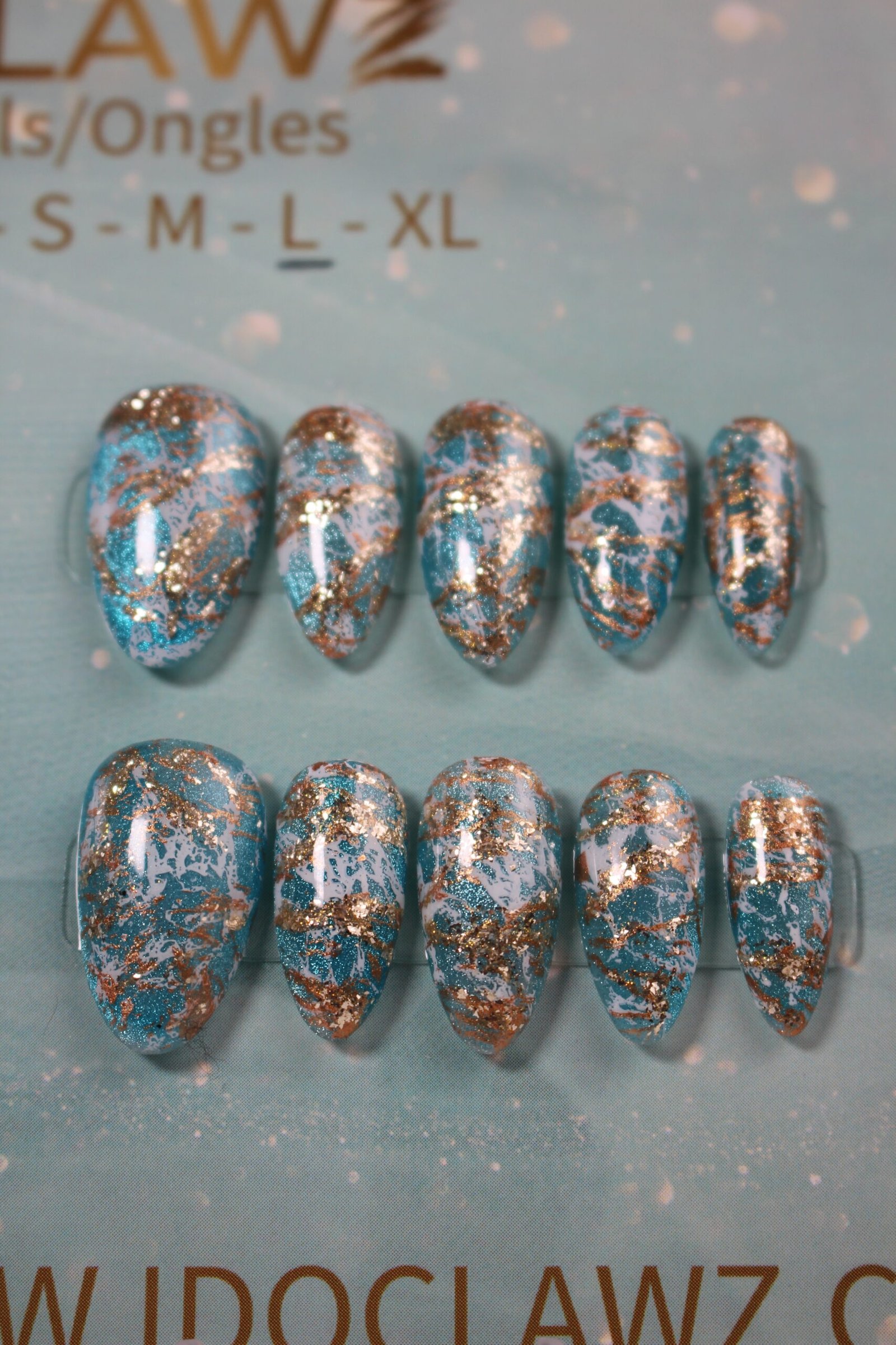 Marbled Sea Salon Quality Soft Gel Press On Nails - Image 2